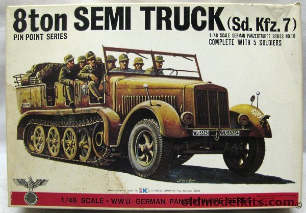 Bandai 1/48 8 Ton Semi-Truck Sd.Kfz.7, 8235 plastic model kit